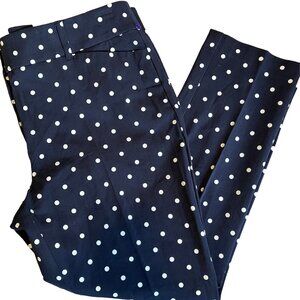 LOFT Navy Polka Dot Skinny Pants